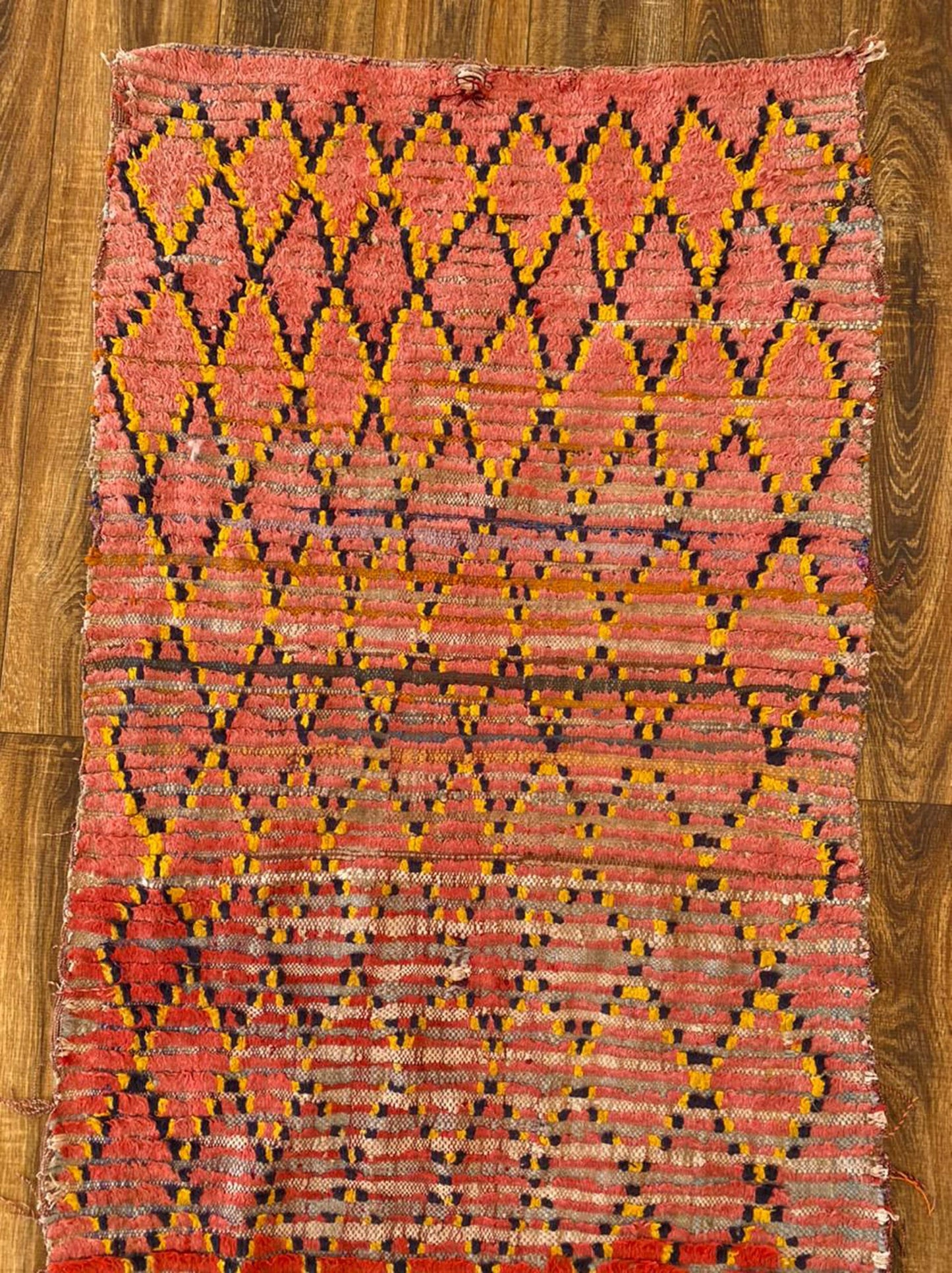 Vintage Moroccan runner rug 3x8 ft.