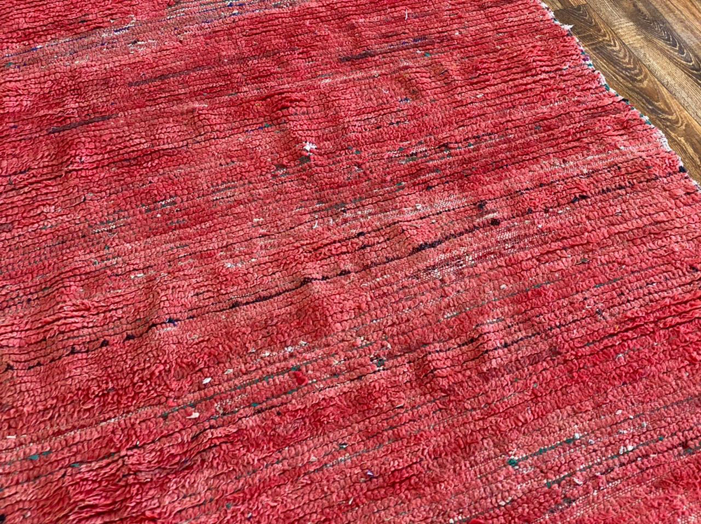 5x8 Solid red large handwoven Moroccan area Rug, vintage Berber area Rug.