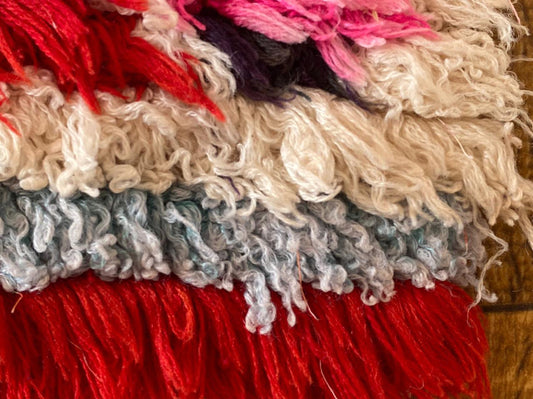 Tapis berbère marocain coloré 3x6 pieds.