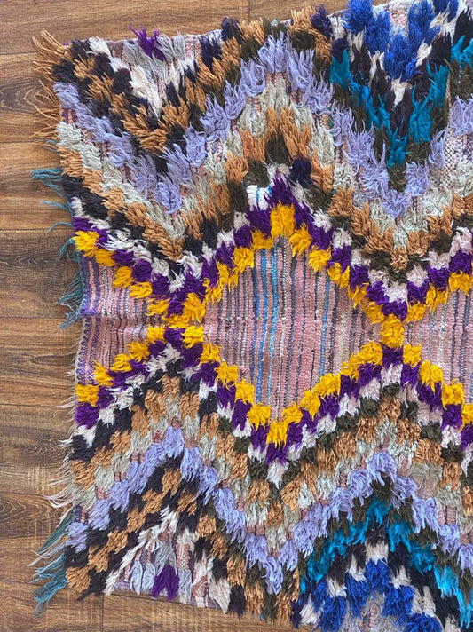 Tapis de couloir marocain coloré de 3 x 10 pieds.