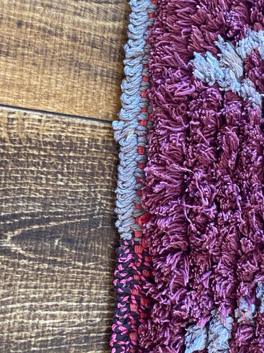 Boujaad Moroccan Small Purple Rug, 3x5 Berber Diamond Rug.