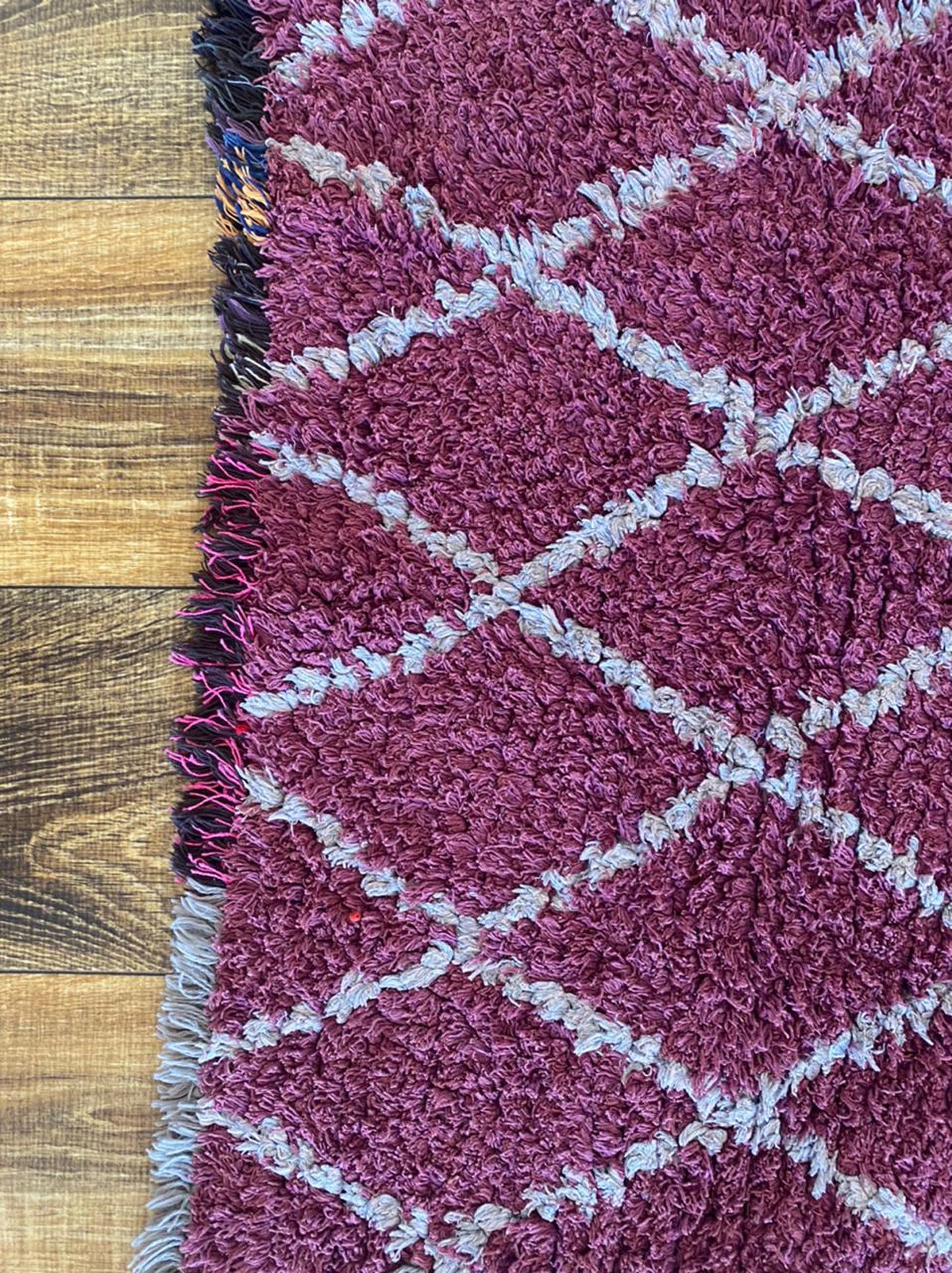 Boujaad Moroccan Small Purple Rug, 3x5 Berber Diamond Rug.
