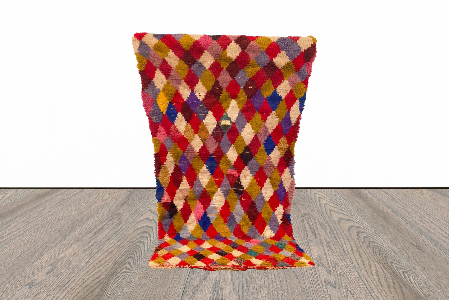 3x5 ft Moroccan vintage Berber rug, woven small area rug .