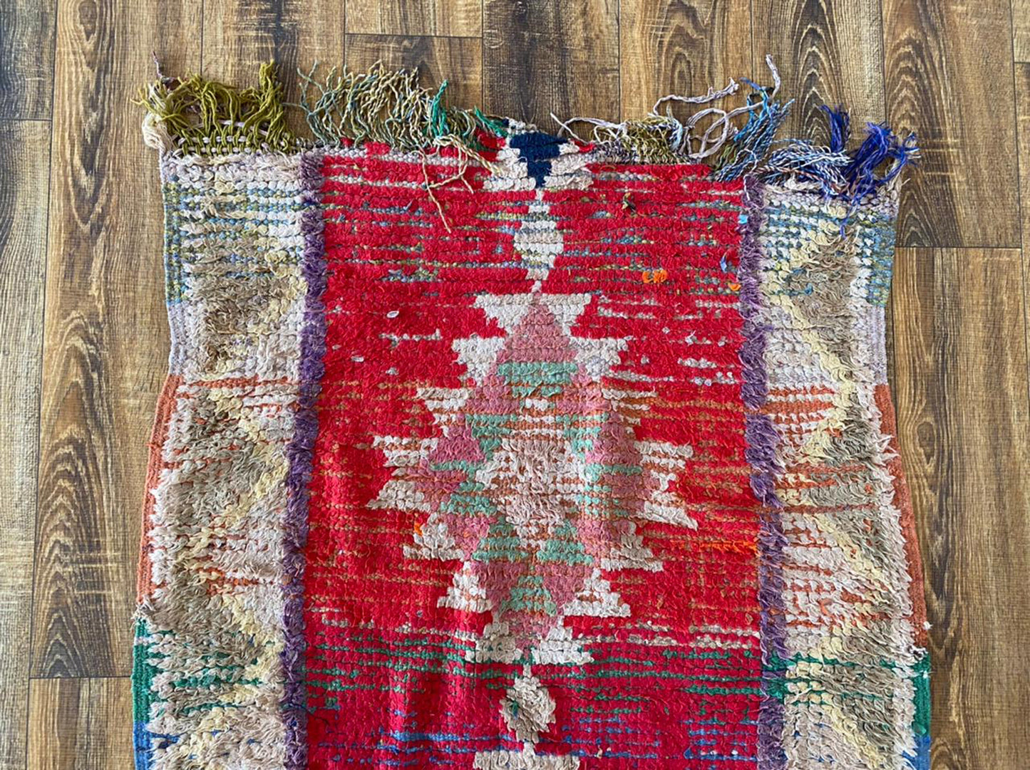 3x6 ft Moroccan vintage area rug.