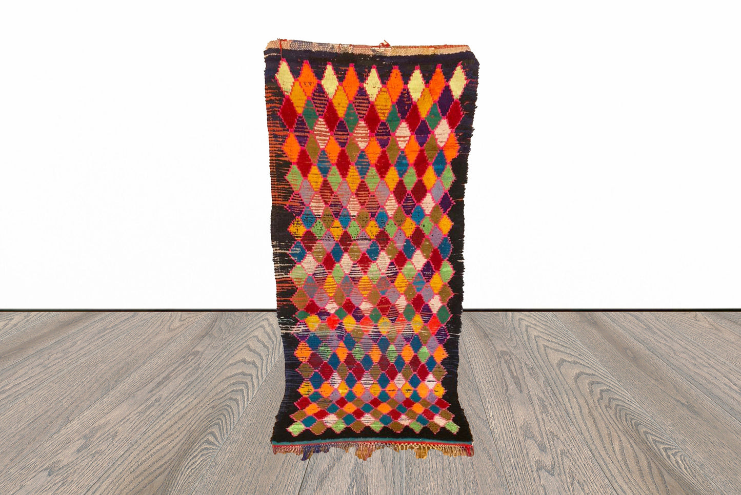 3x8 ft Moroccan vintage Berber area rug .