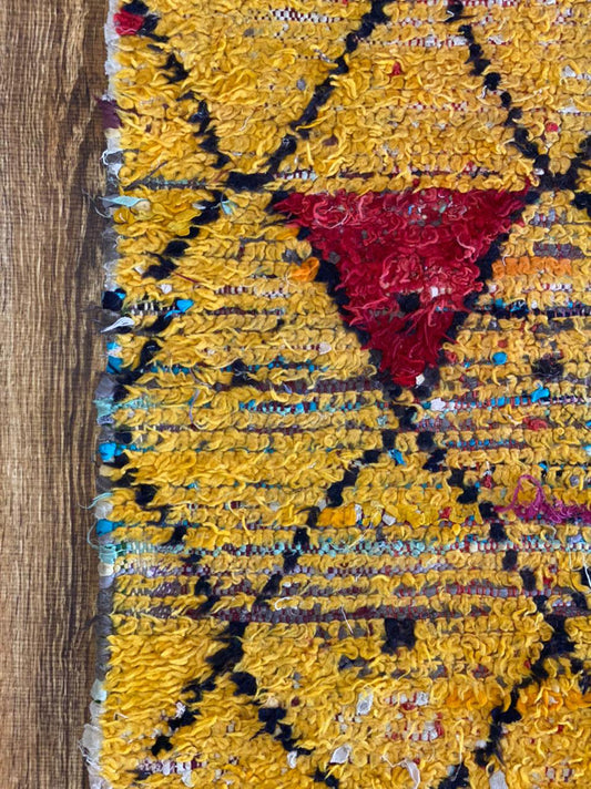 Small narrow Moroccan runner rug 2x6 ft .