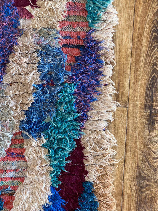 Tapis vintage marocain coloré 3x6 pieds.