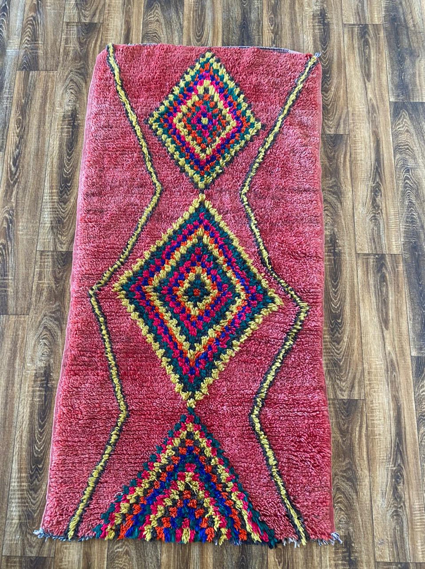 Vintage Moroccan Berber rug 3x6 ft.