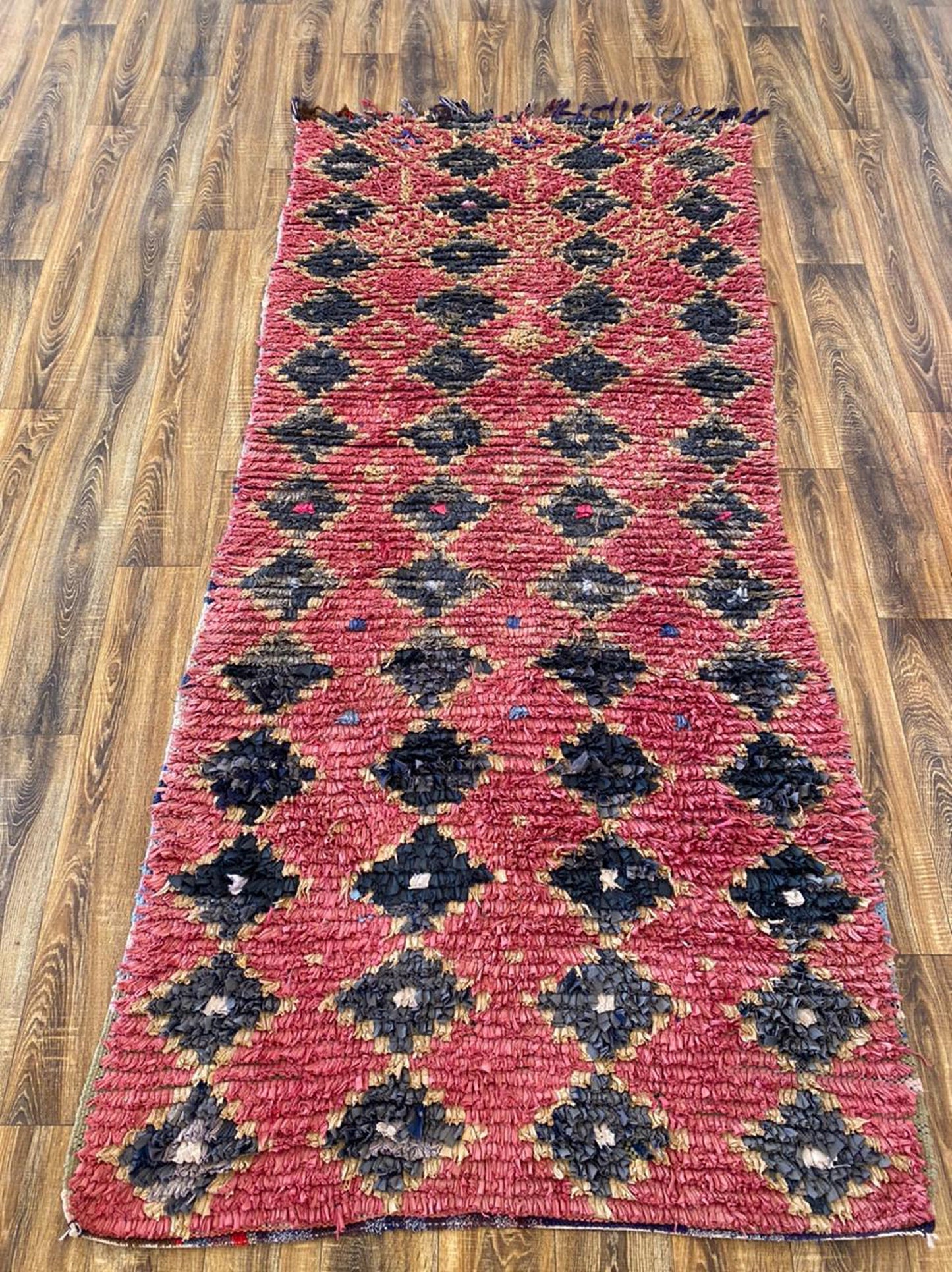 Vintage Moroccan large rug 4x9 ft.