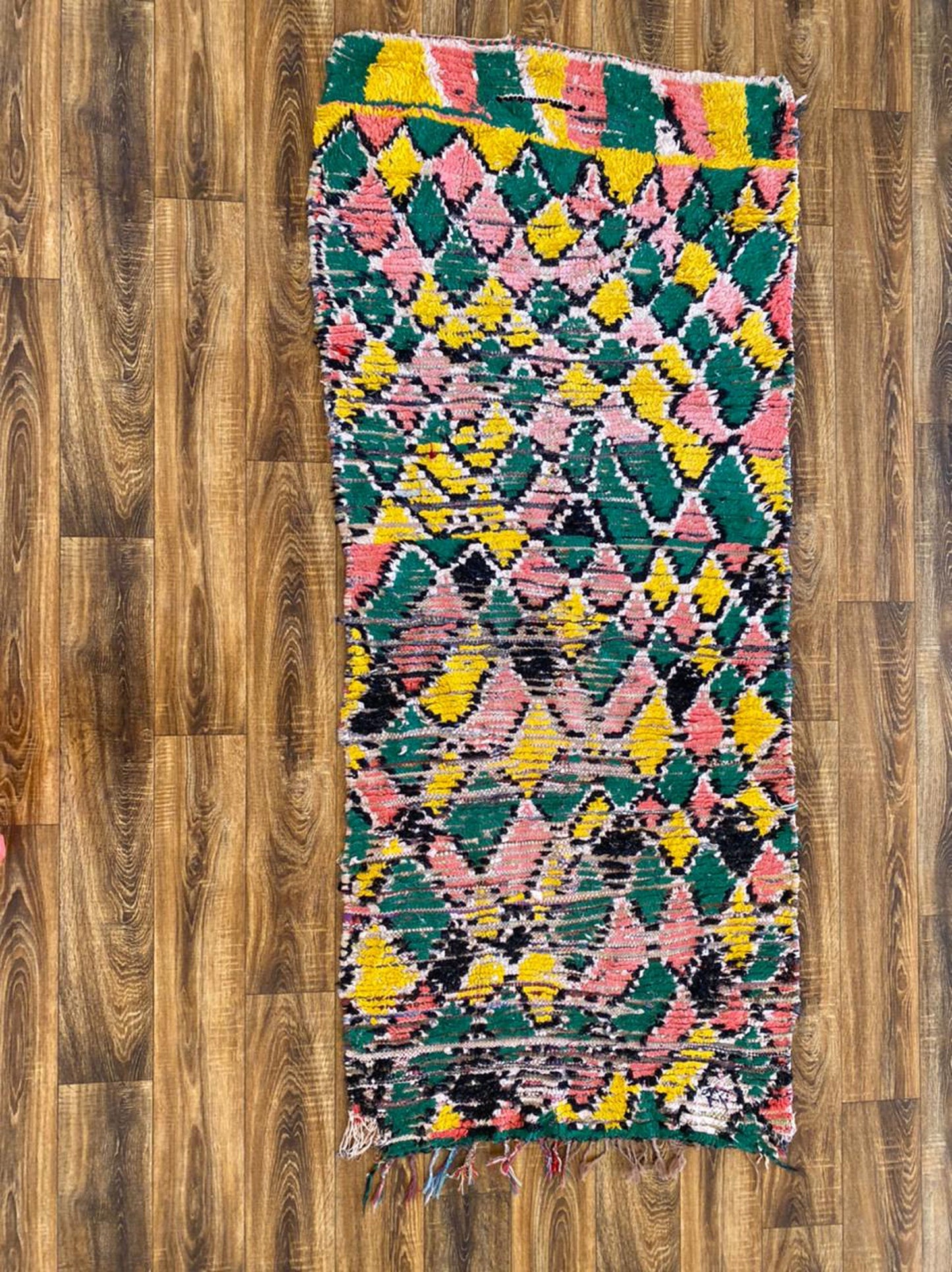 Vintage Moroccan Berber rug 3x7 ft.