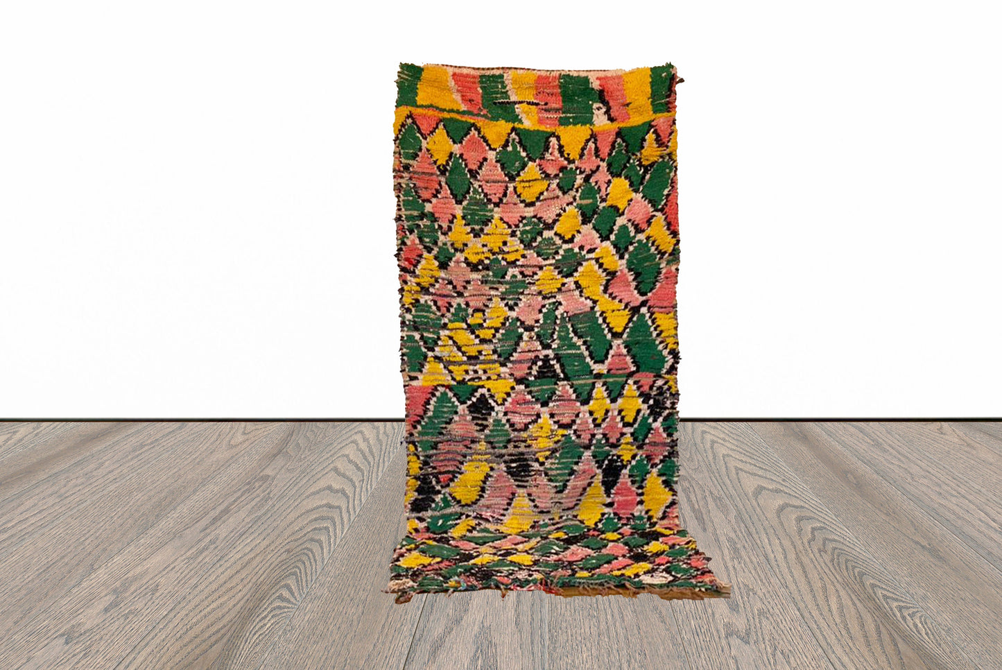 Vintage Moroccan Berber rug 3x7 ft.
