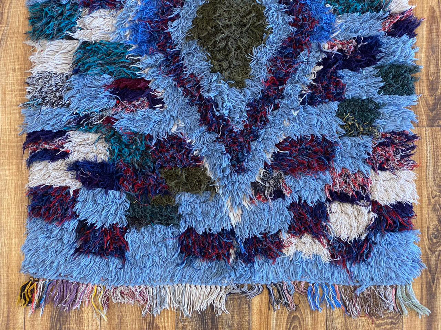 3x7 ft vintage Moroccan Berber rug.
