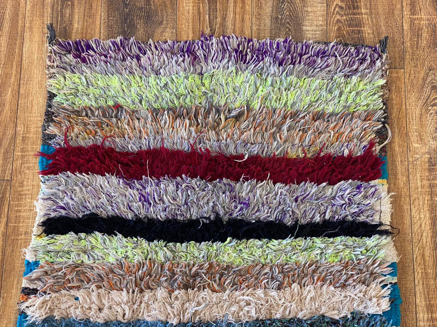 Narrow Moroccan striped runner rug 2x8 ft.