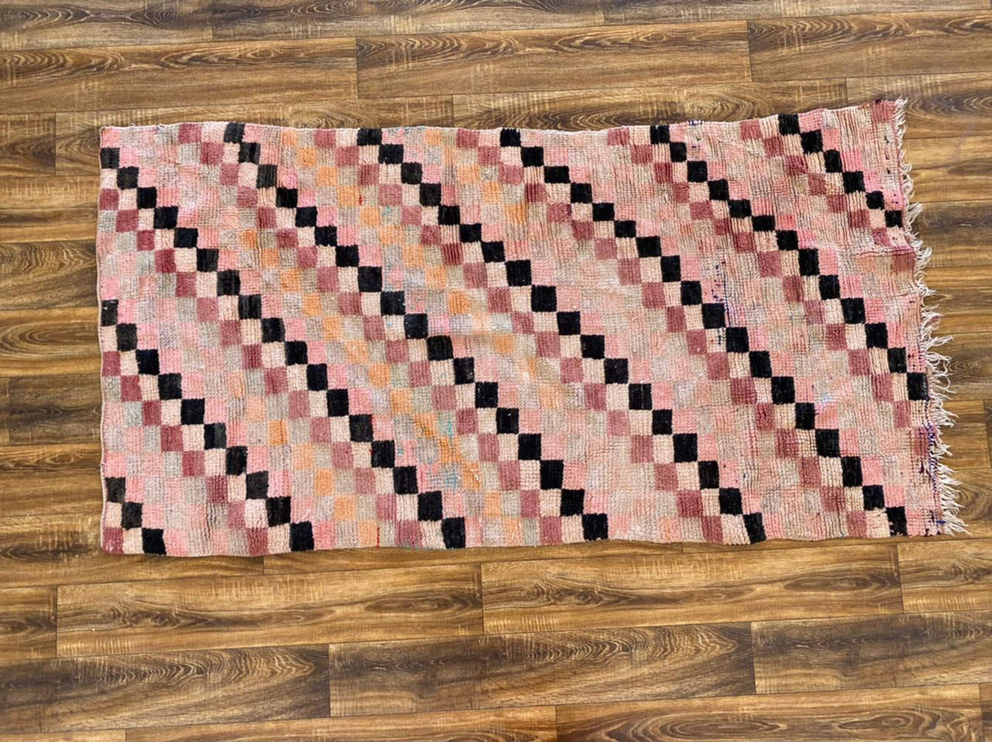 3x6.5 ft Berber Moroccan wool rug.