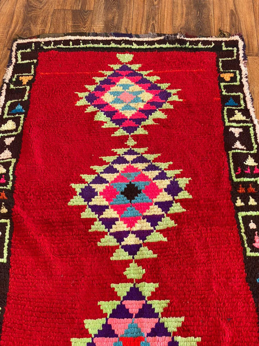 Tapis berbère marocain de 3 x 10 pieds de long.