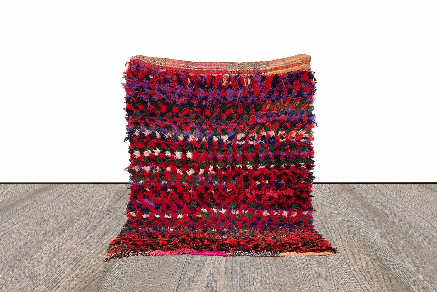 3x5 ft small colorful Moroccan area rug.