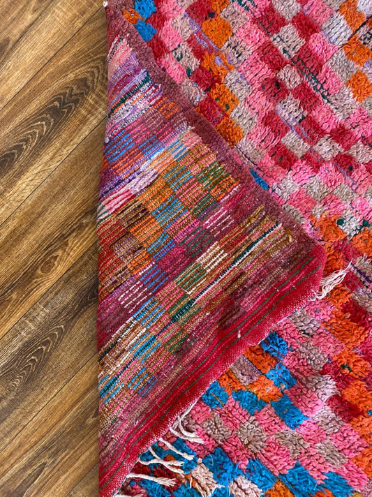 4x9 ft Moroccan vintage large area rug.