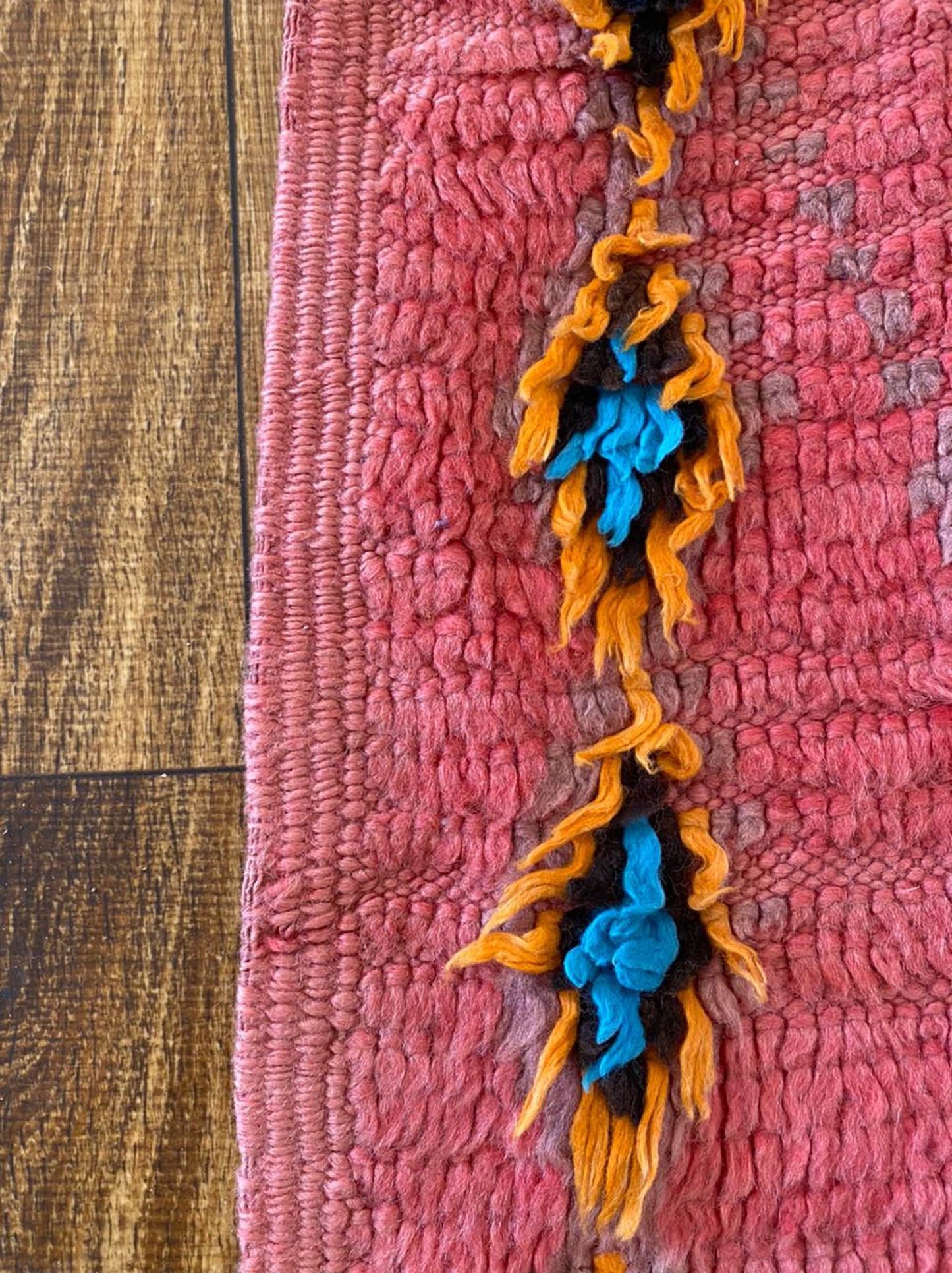 3x8 ft vintage Moroccan pink area rug.