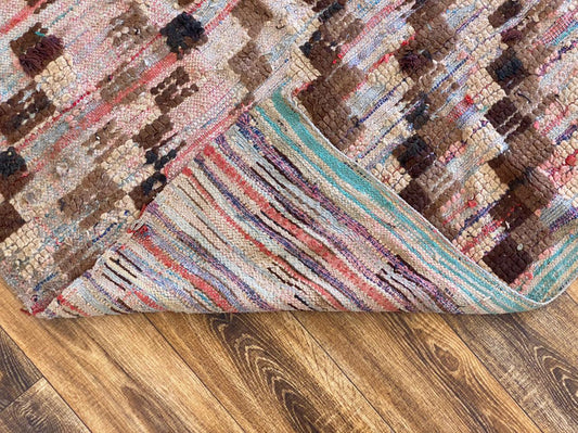 Vintage checkered Moroccan rug 5x7 ft.