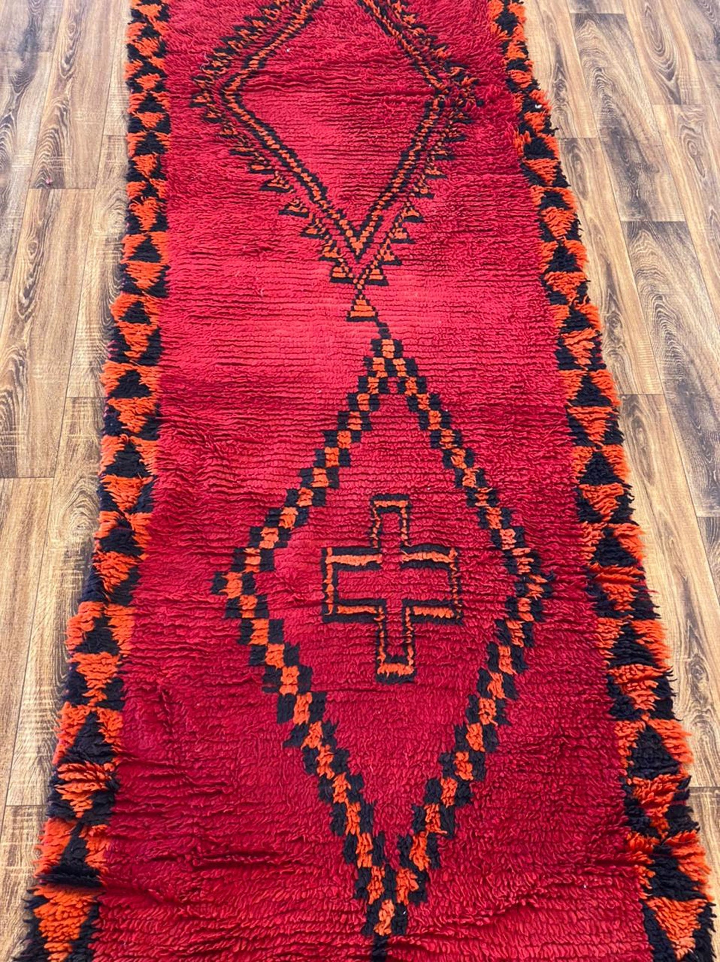 4x11 ft Moroccan long Berber runner rug.
