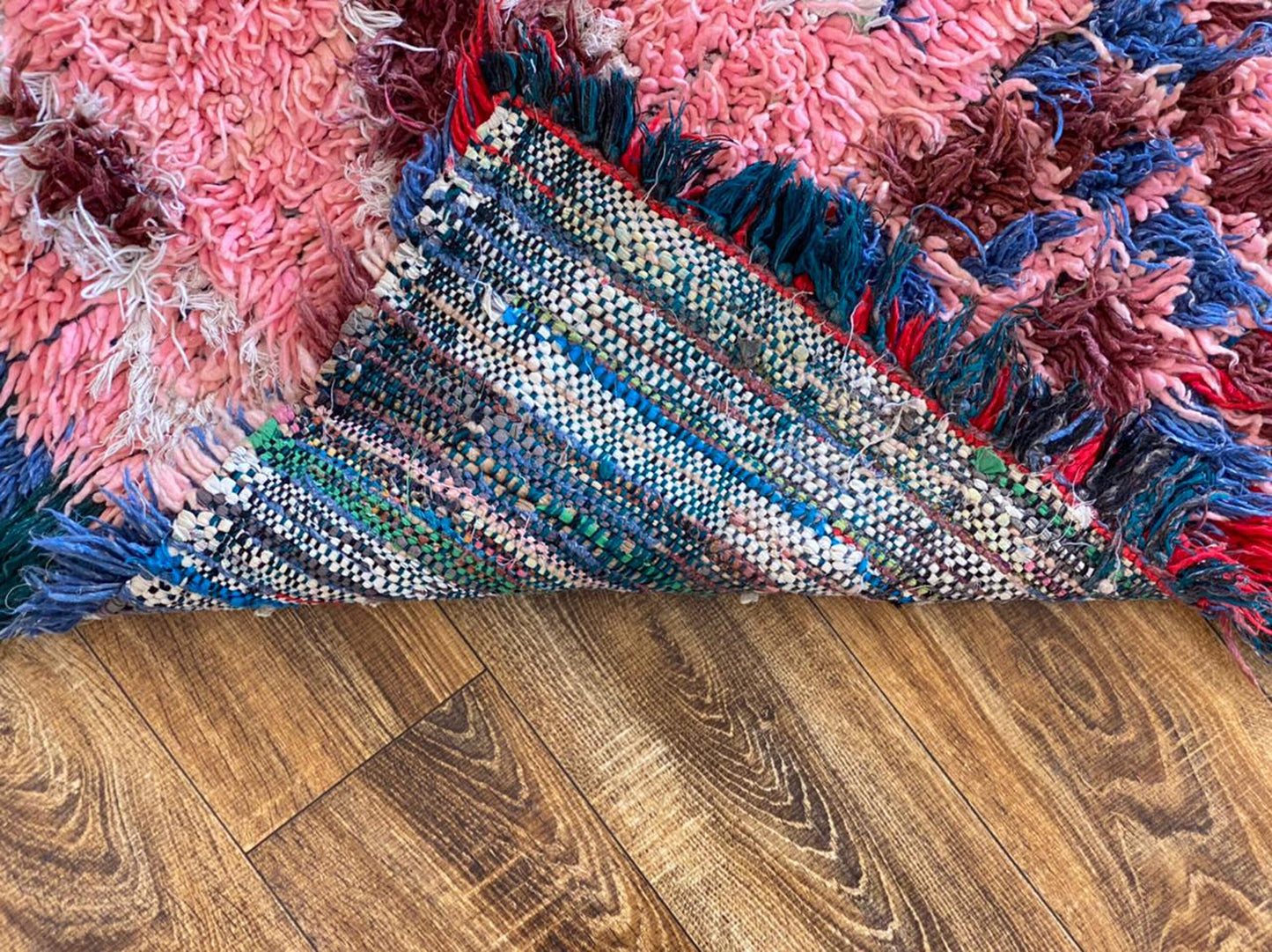 3x9 ft Moroccan colorful runner rug.