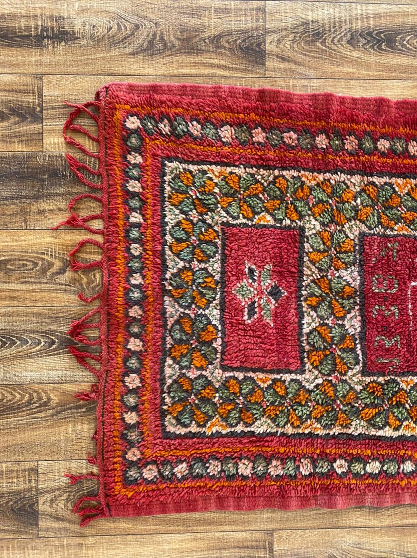 Small vintage Moroccan rug 3x4 ft.