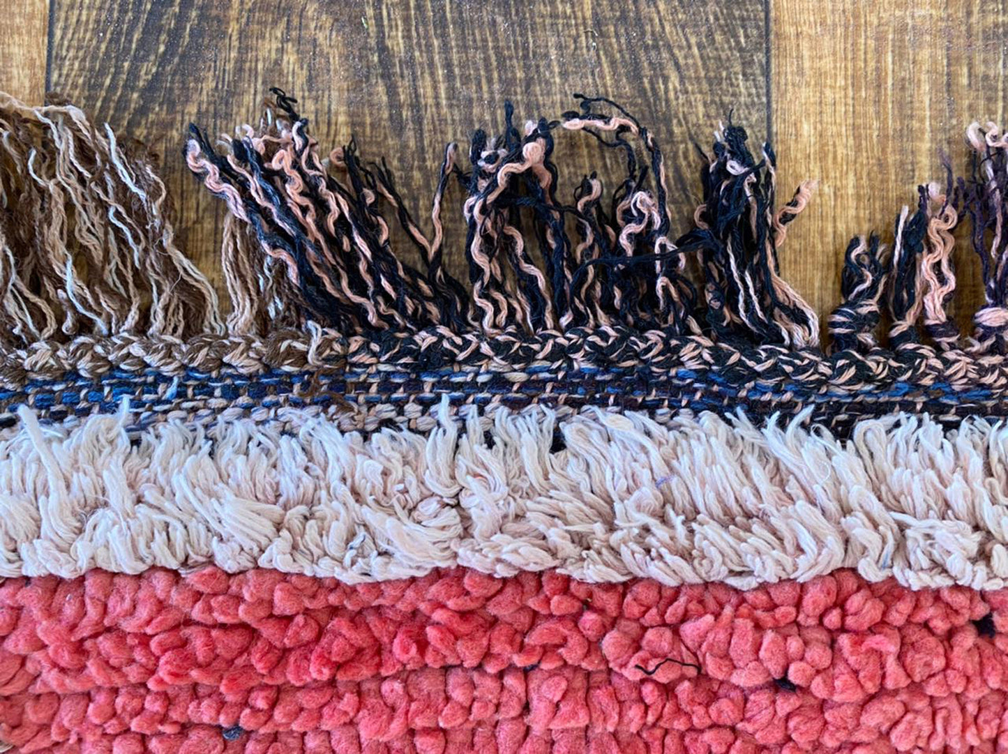 3x8 ft vintage Moroccan pink runner rug.