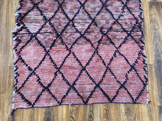4x8 ft Moroccan vintage woven area rug.