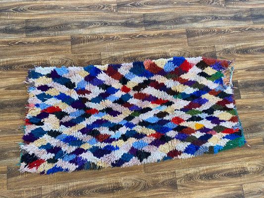 Moroccan vintage colorful rug 3x6 ft.