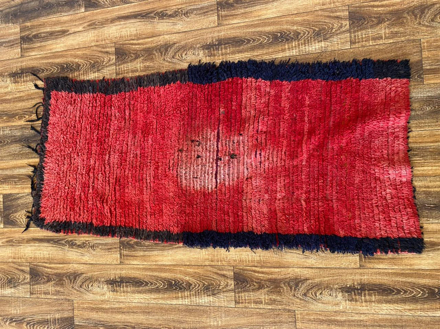 Small vintage Moroccan rug 2x5 ft.