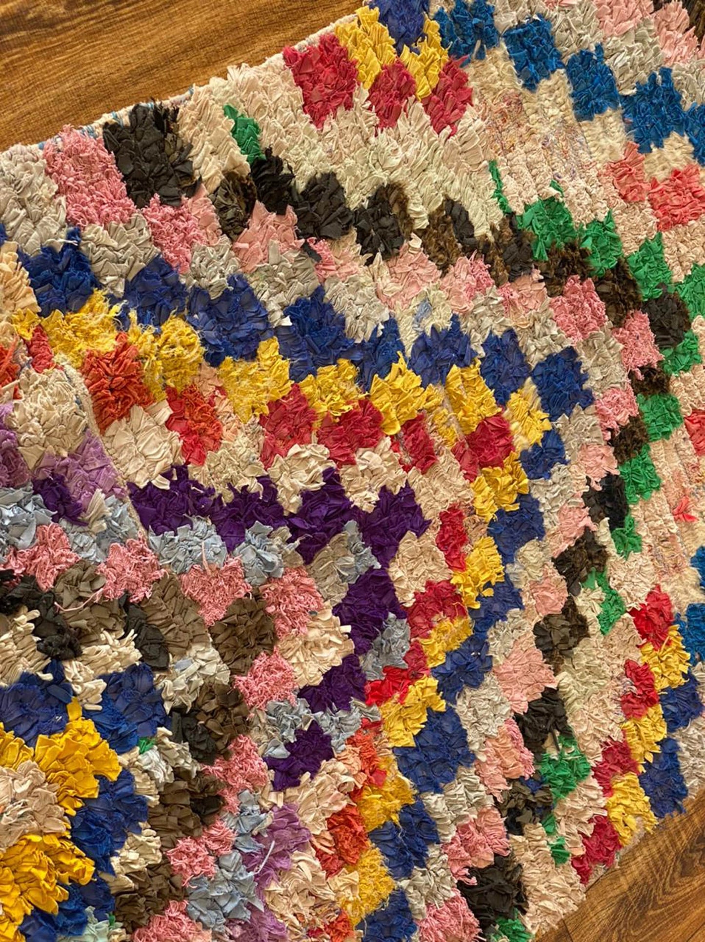 Tapis de couloir marocain Boucherouite 3x9 pi.