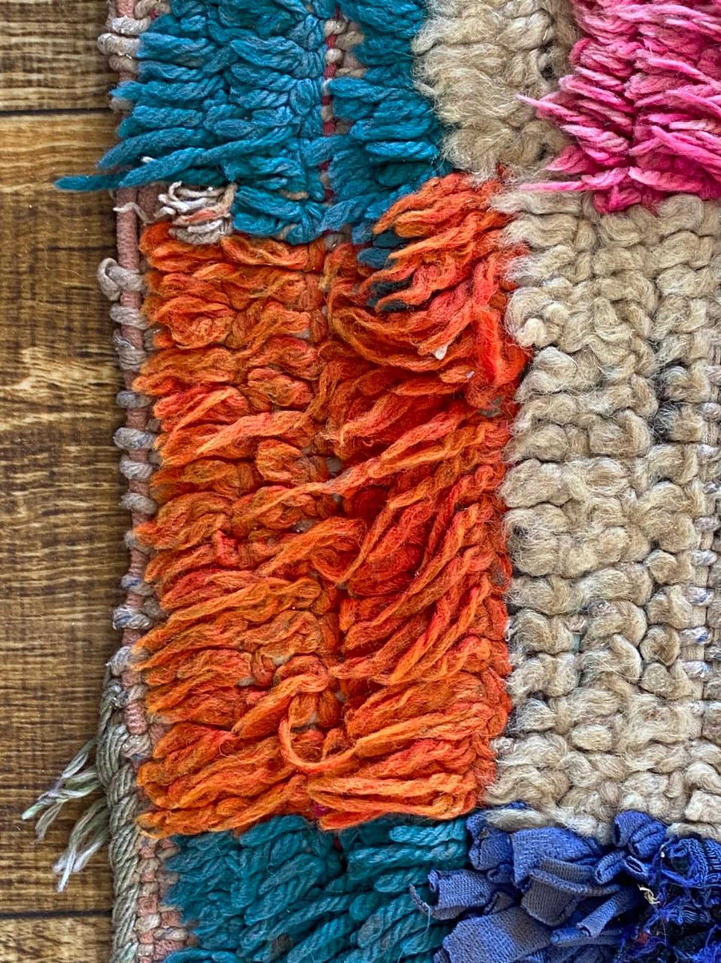 3x9 ft vintage Moroccan colorful runner rug.