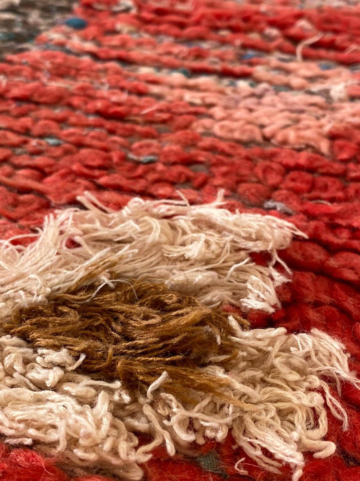 4x7 ft Moroccan vintage woven area rug.