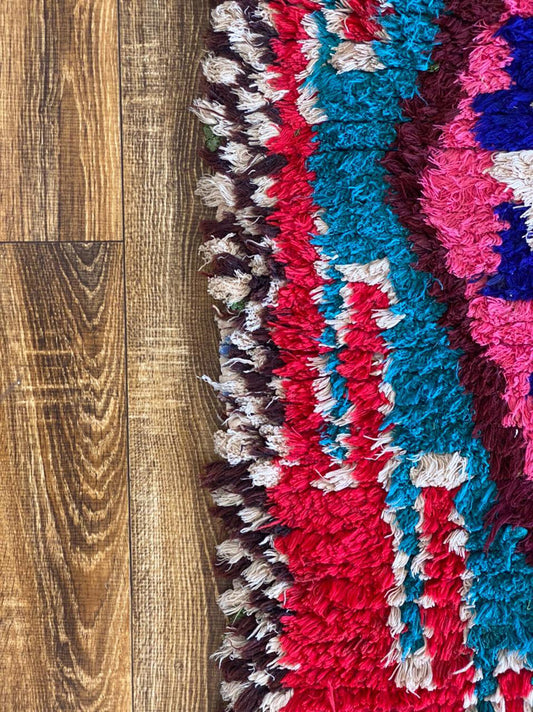 Tapis de couloir marocain coloré de petite taille, 2 x 6 pieds.