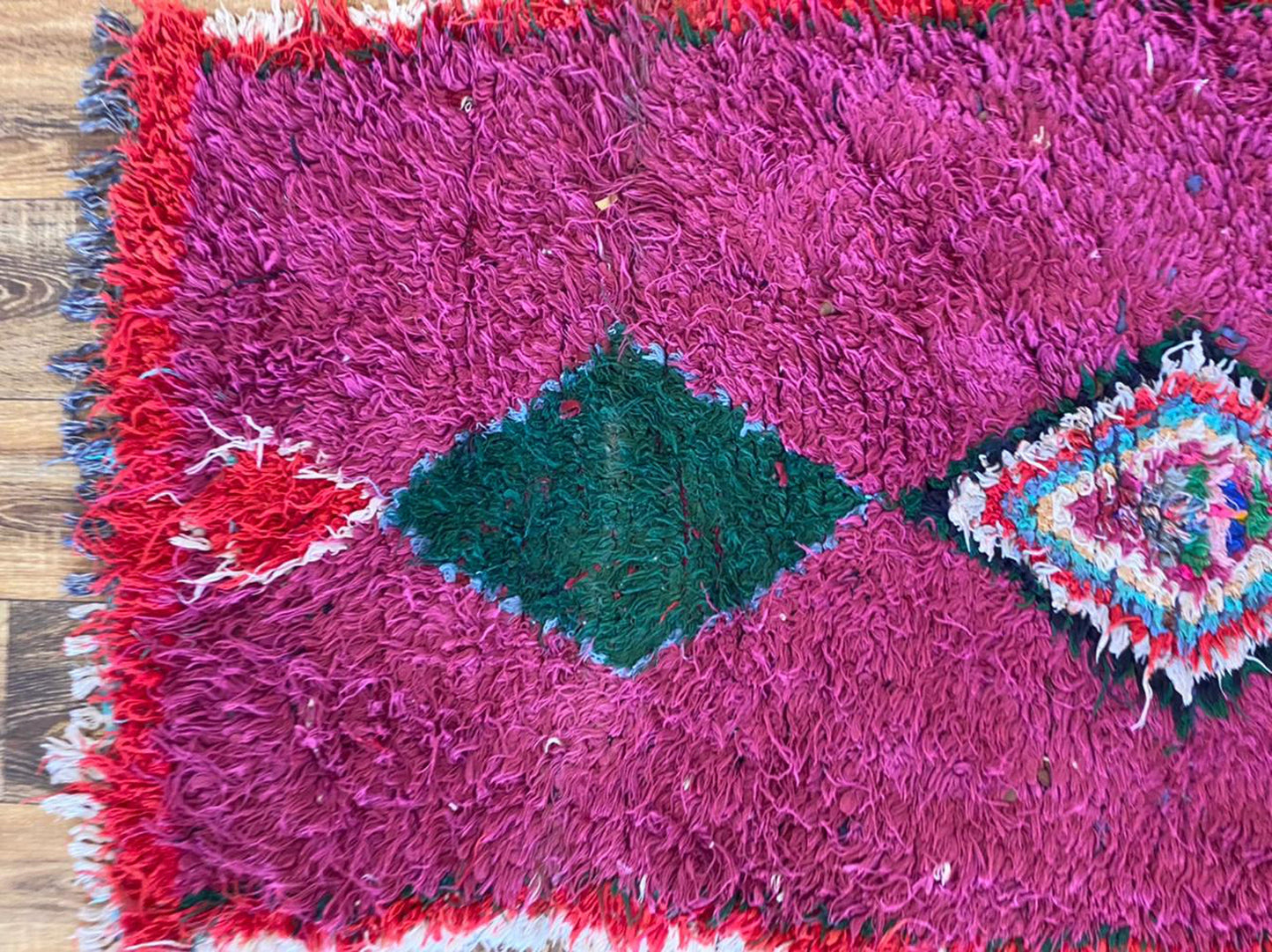 3x6 ft vintage Moroccan area rug.