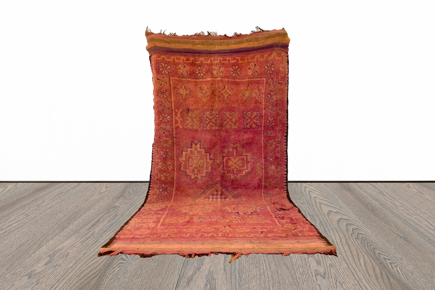 Moroccan large vintage woven rug 5x10 ft..
