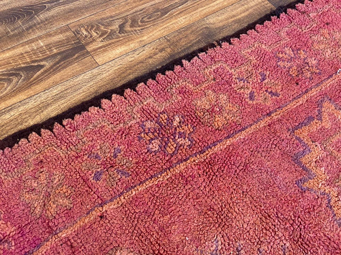 Moroccan large vintage woven rug 5x10 ft..