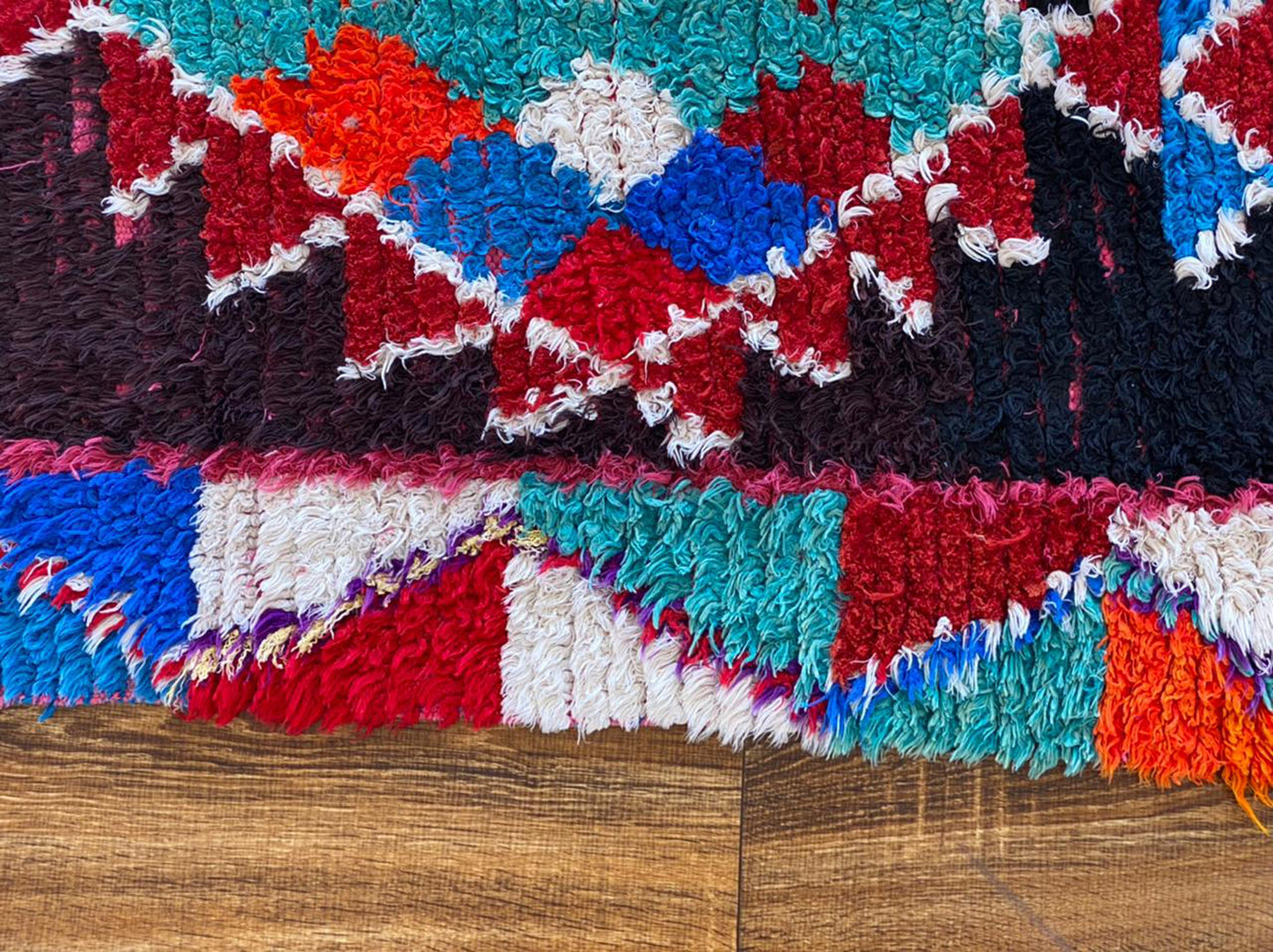 Small Moroccan vintage rug 2x5 ft.