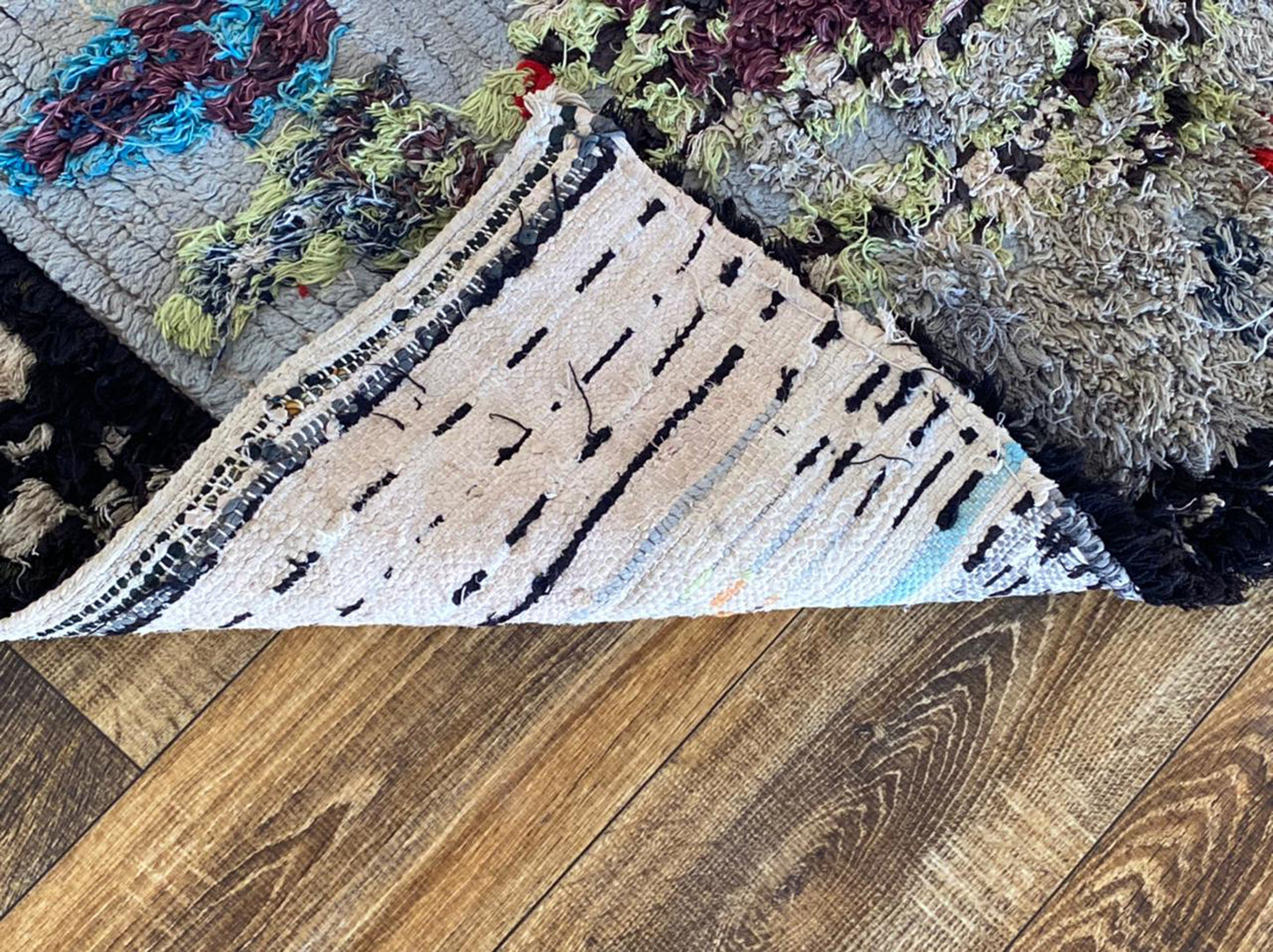3x6 ft Moroccan colorful area rug.
