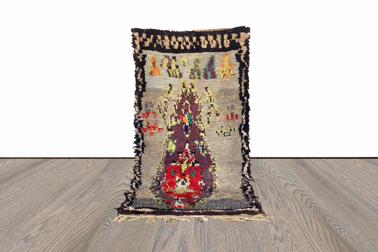 3x6 ft Moroccan colorful area rug.