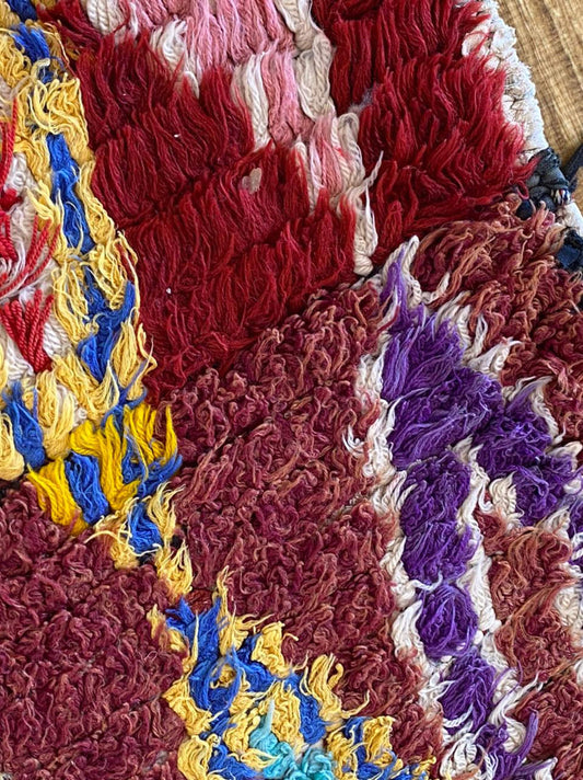 Small vintage Moroccan area rug 3x5 ft.