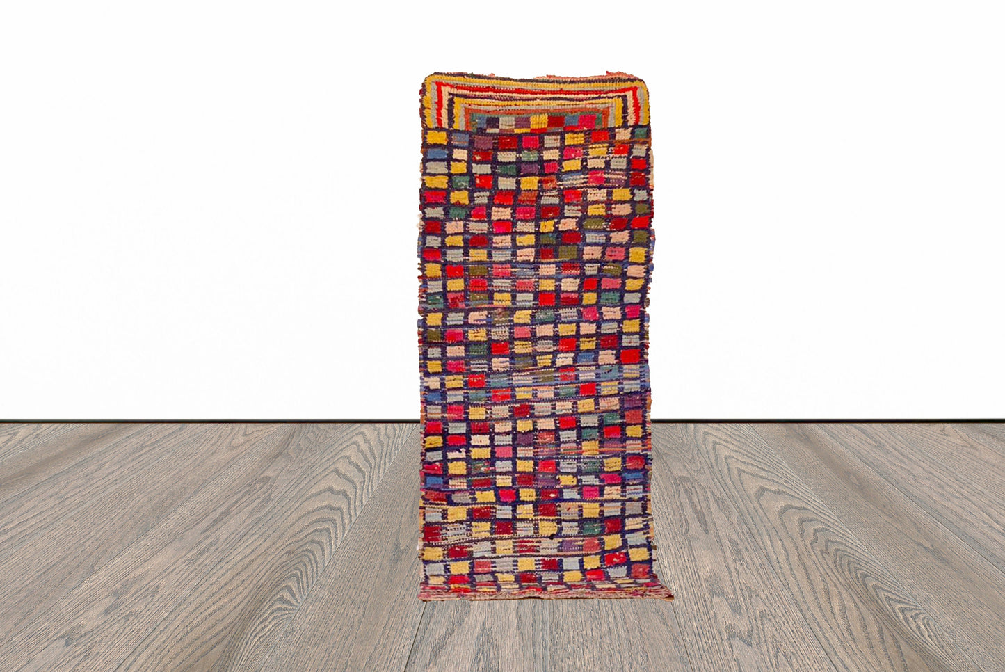 3x6 ft Moroccan vintage woven area rug.
