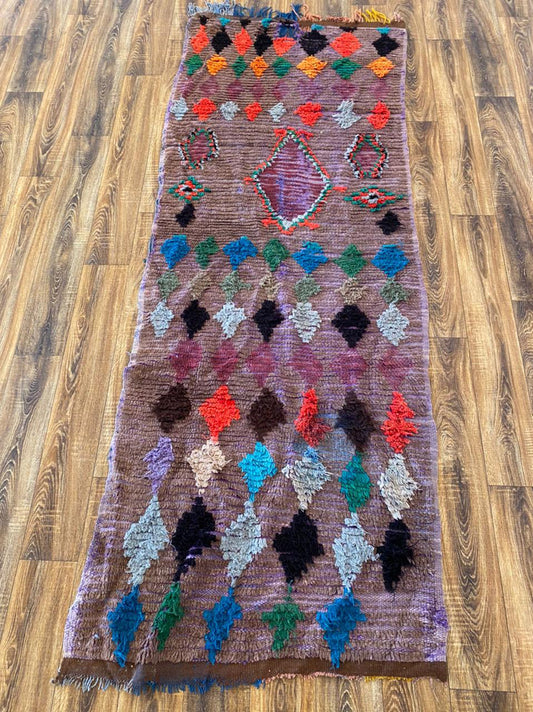 Vintage Moroccan runner rug 3x9 ft.
