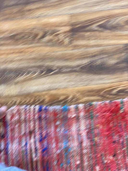 Moroccan red narrow runner rug 3x11 ft.