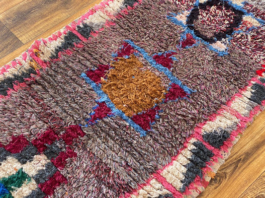 Tapis berbère vintage marocain 2x6 pieds.