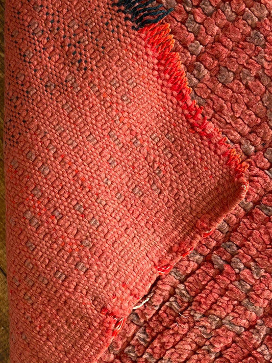 Moroccan vintage pink runner rug 3x8 ft.