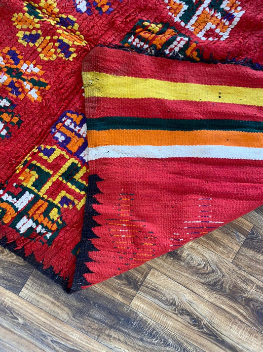 Vintage large Moroccan rug 5x12 ft.