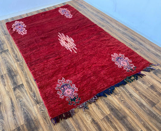 Berber red large Moroccan rug 6x9 ft.