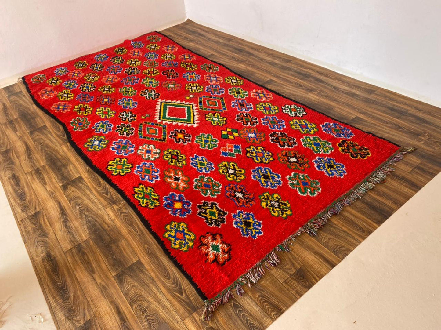 6x13 ft large colorful Moroccan rug.