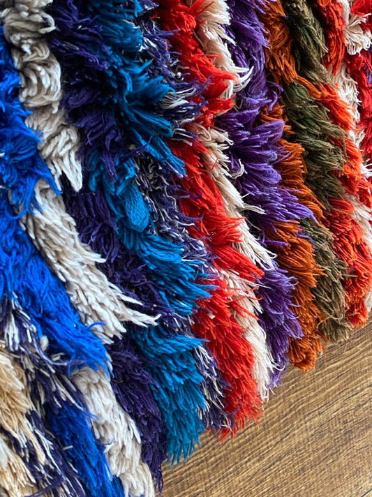 3x7.5 ft Moroccan colorful runner rug.